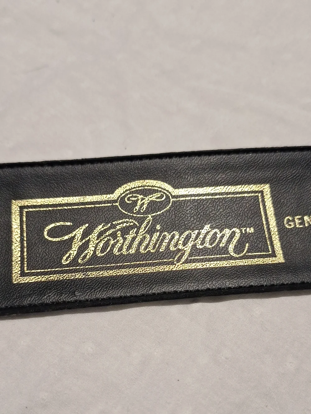 Worthington Vintage Black Croc-Embossed Leather Women's Belt